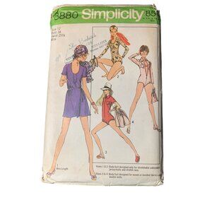 Vintage Simplicity 8880 Misses 70s Body Suit Dress Sewing Pattern Sz 12